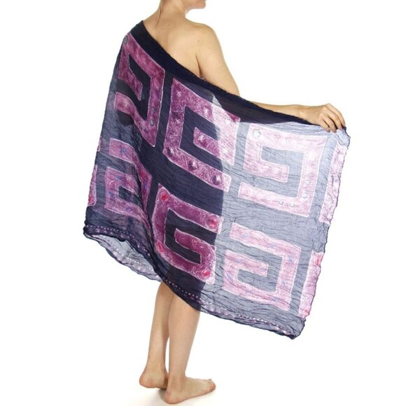 NWT Jewel Print Wrinkle Scarf/Cover-Up - Picture 5 of 13